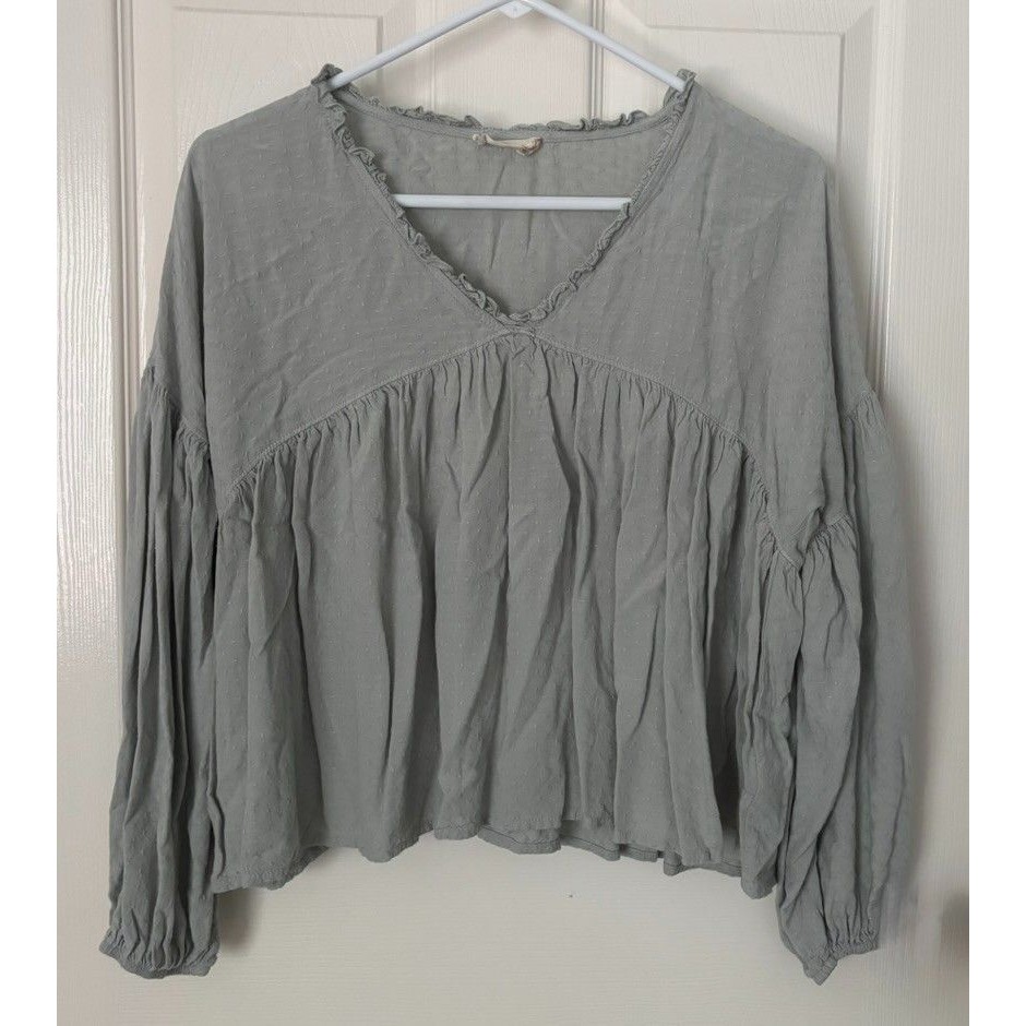 Womenâs Altarâd State Oversized Large Blue Green Cropped Top Boho Romantic